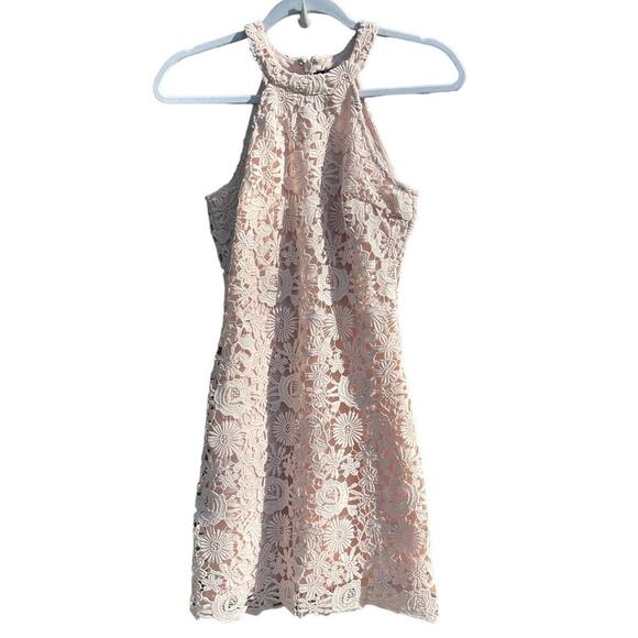 Lulu's Love Poem Lace Mini Dress in Light Pink - XS - Picture 15 of 16